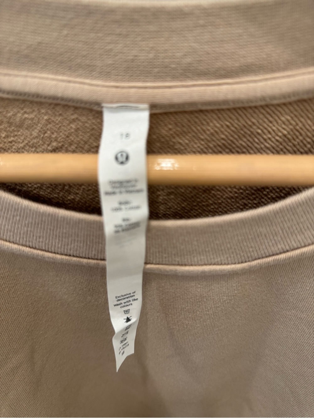 lululemon athletica Crewneck Sweatshirt - Light Tan- Womens 18 - Picture 4 of 8